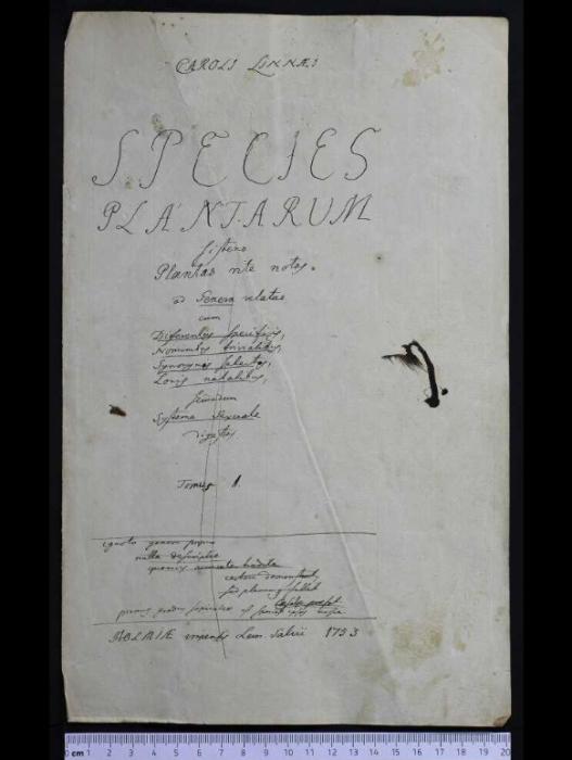 A special anniversary -Species Plantarum published 1753
